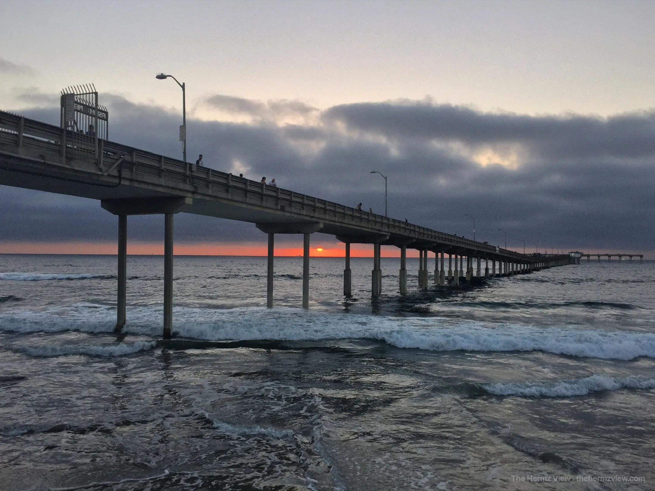 Ocean Beach pier at dusk