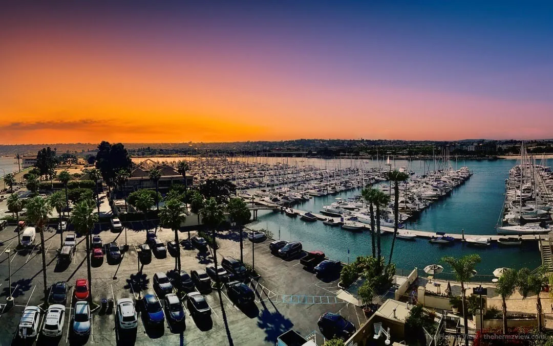 Harbor viewed from a high overlook